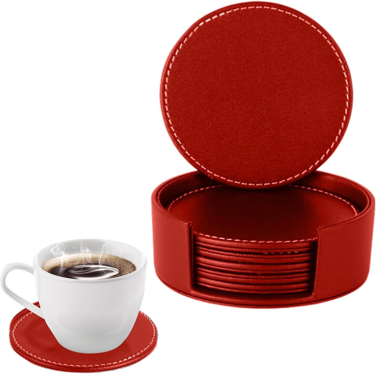 Set de dessous de verre avec support — antidérapant, Lot de 6