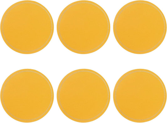 Dessous de verre: 6 pièces, 4 Pouces, jaune